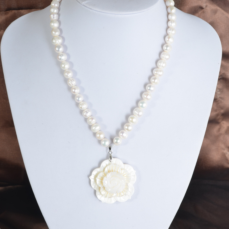 Freshwater Cultured Pearl Necklace 8-9Mm - 8-9mm Cultured Freshwater Natural Pearl Necklace