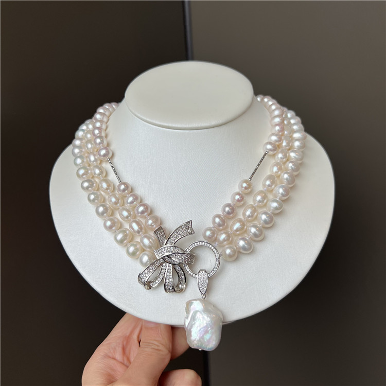 Freshwater Cultured Pearl Necklace 8-9Mm - 18