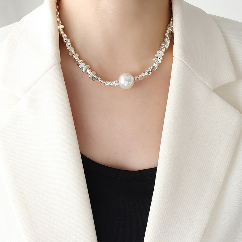 Silver Bead Clasps For Pearl Necklace - Stainless Steel Handmade Beaded Necklace For
