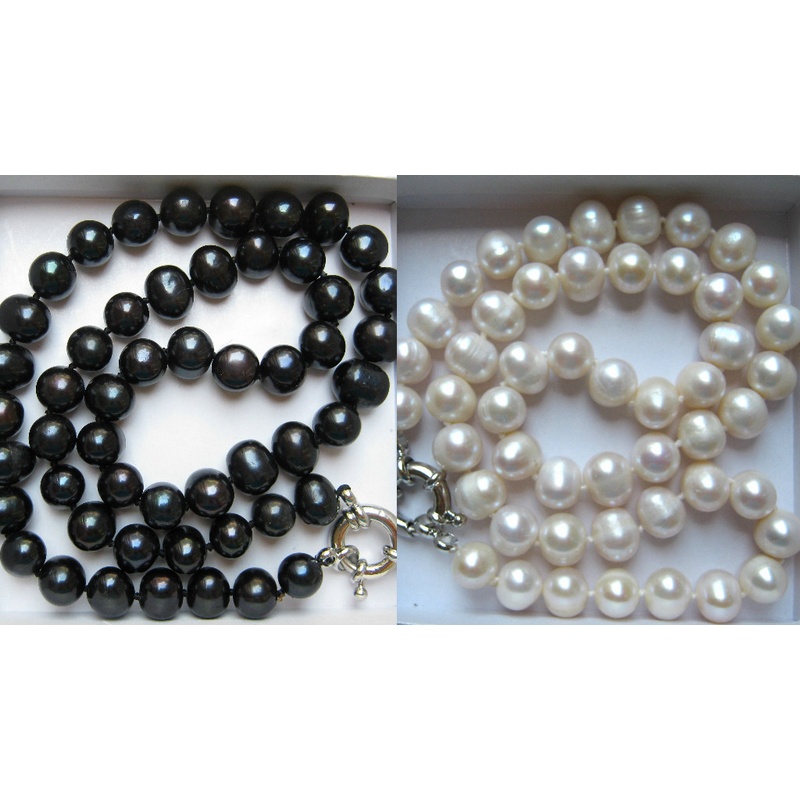 Freshwater Cultured Pearl Necklace 8-9Mm - 8-9mm Cultured Pearl Necklace in Black