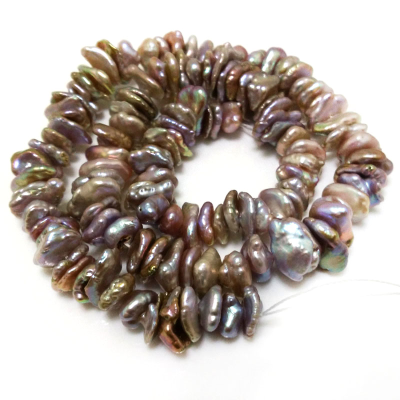 Natural Freshwater Pearl Strand Loose Beads - 16 inches 8-13mm Natural Lavender Nugget