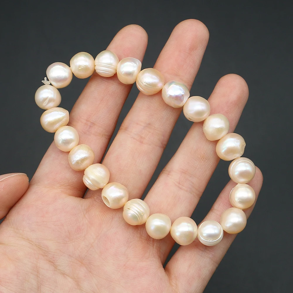 Natural Freshwater Pearl Strand Loose Beads - Natural Freshwater Screw Pearl Straight Hole
