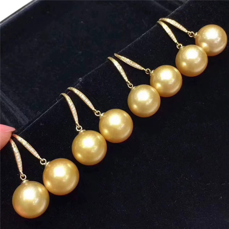 Tahitian South Sea Pearl Earrings 18K - AAAA++++ 8-9mm 9-10mm 10-11mm 11-12mm 12-13mm