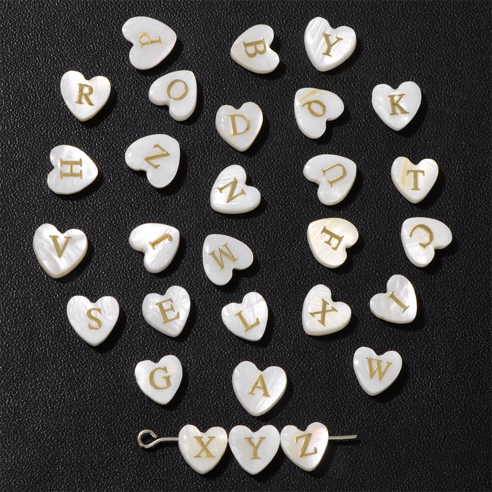 Mother Of Pearl Shell Pendant Necklace - Love Heart Natural Shell Beads 26