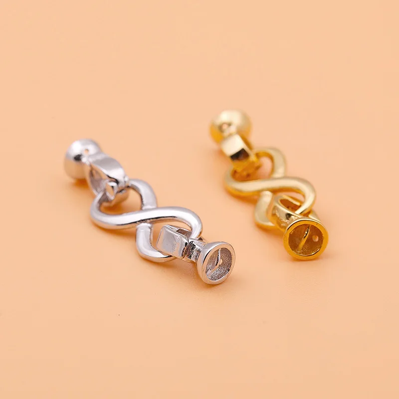 925 sterling silver DIY beaded - огляд і ціна Silver Bead Clasps For Pearl Necklace