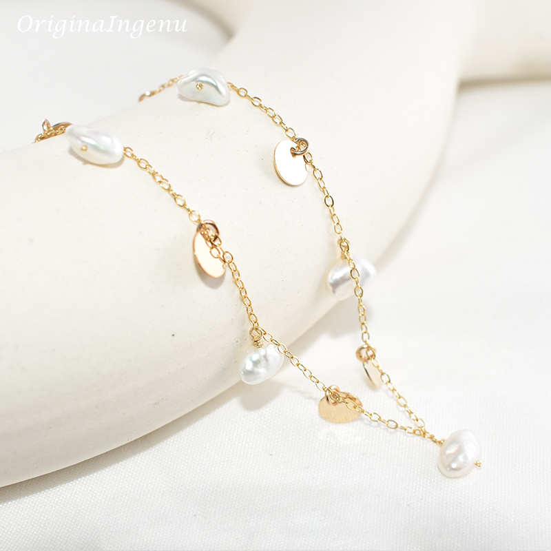 Natural Baroque Pearl Necklace - огляд і ціна Baroque Pearl Pendant Necklace Gold