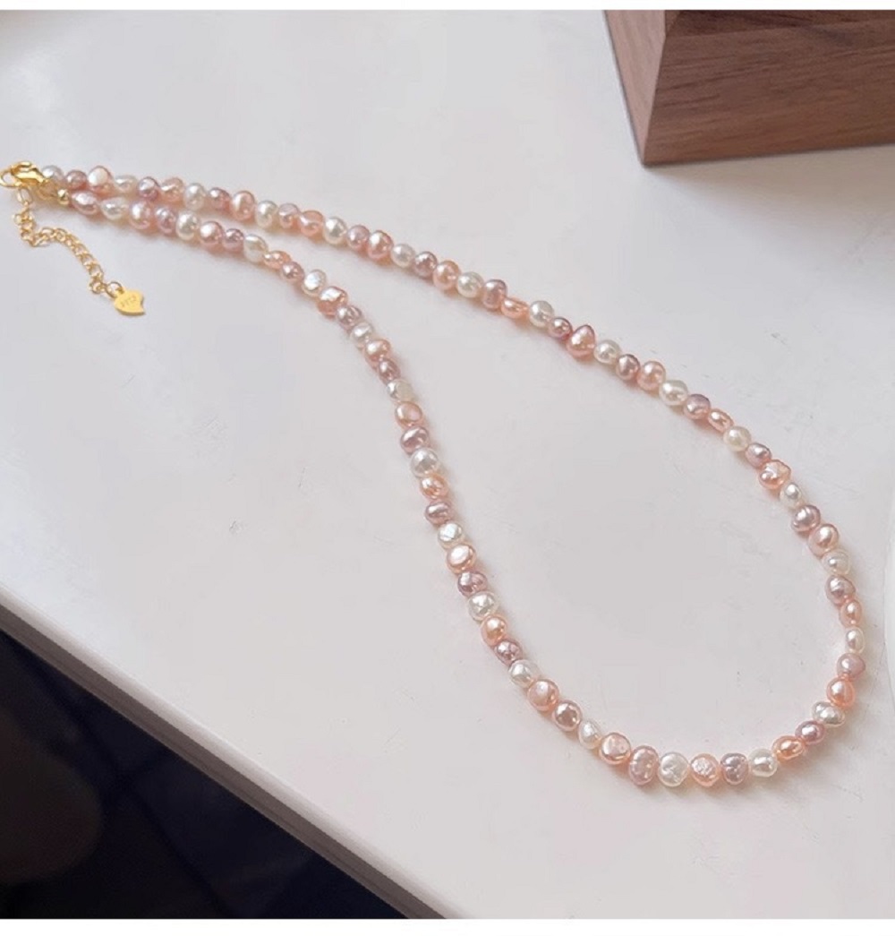 AAA S925 Silver Candy Natural  - огляд і ціна Baroque Pearl Pendant Necklace Gold
