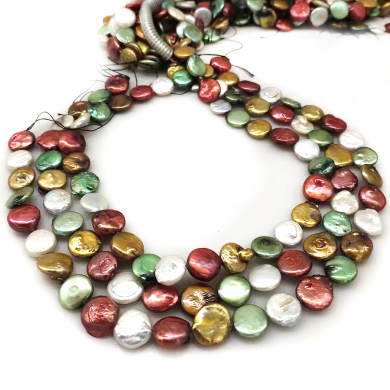 16 Inches 13-14mm Multicolor N - огляд і ціна Natural Freshwater Pearl Strand Loose Beads