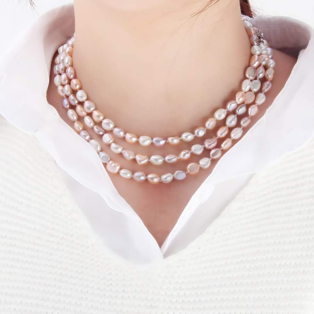 8-9mm Baroque Multicolor Fresh - огляд і ціна Freshwater Cultured Pearl Necklace 8-9Mm