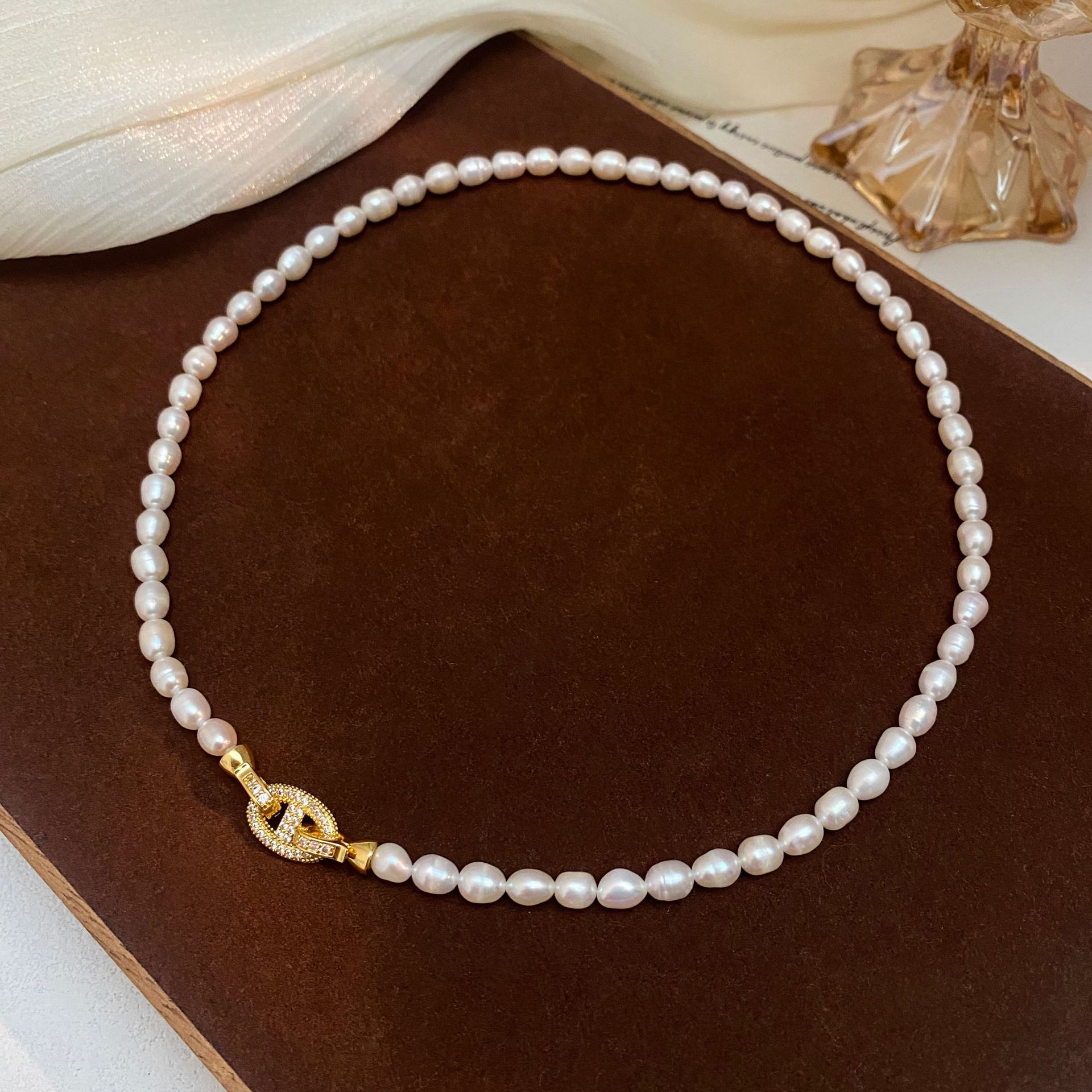 High Quality Trendy Shiny Crys - огляд і ціна Baroque Pearl Pendant Necklace Gold