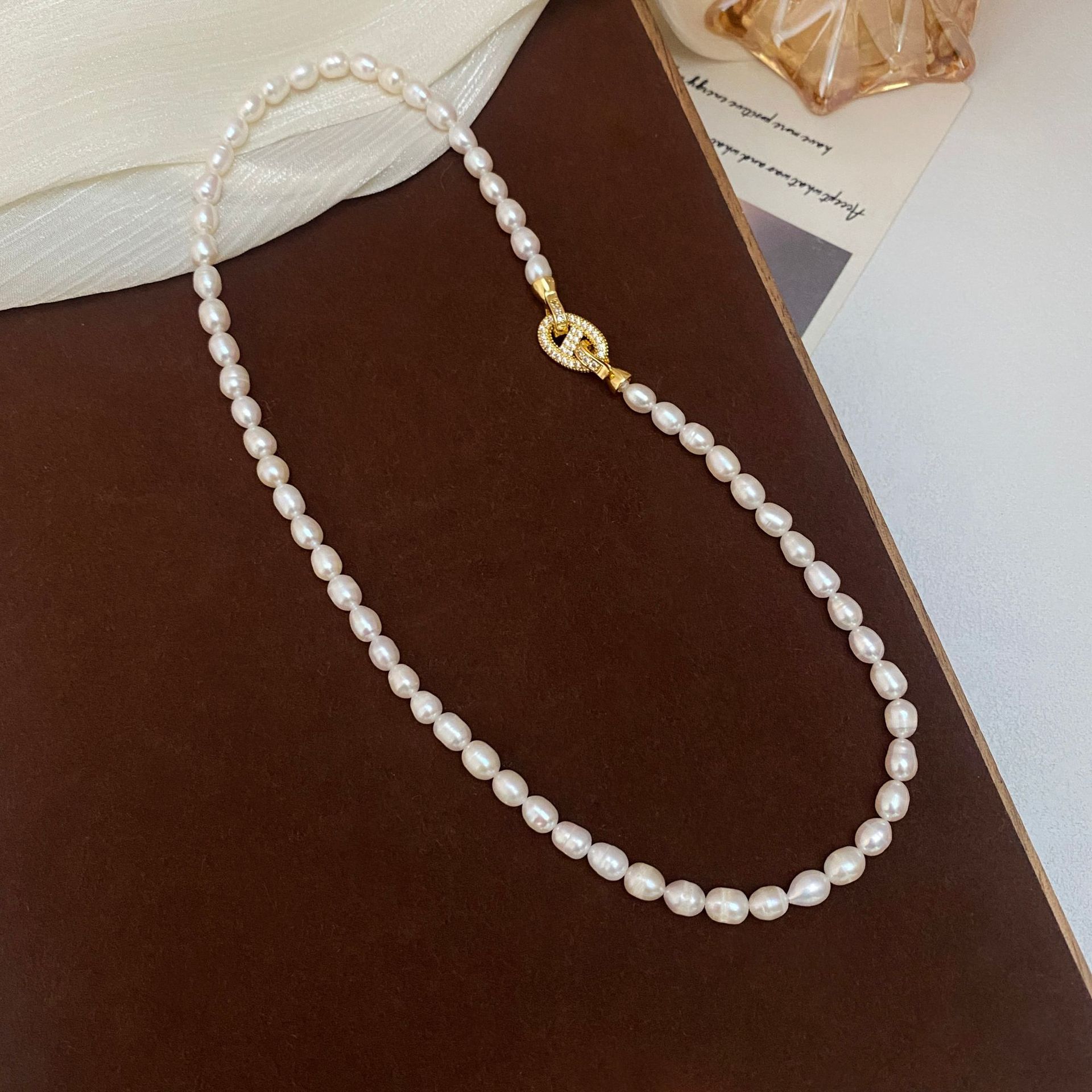 High Quality Trendy Shiny Crys - огляд і ціна Baroque Pearl Pendant Necklace Gold