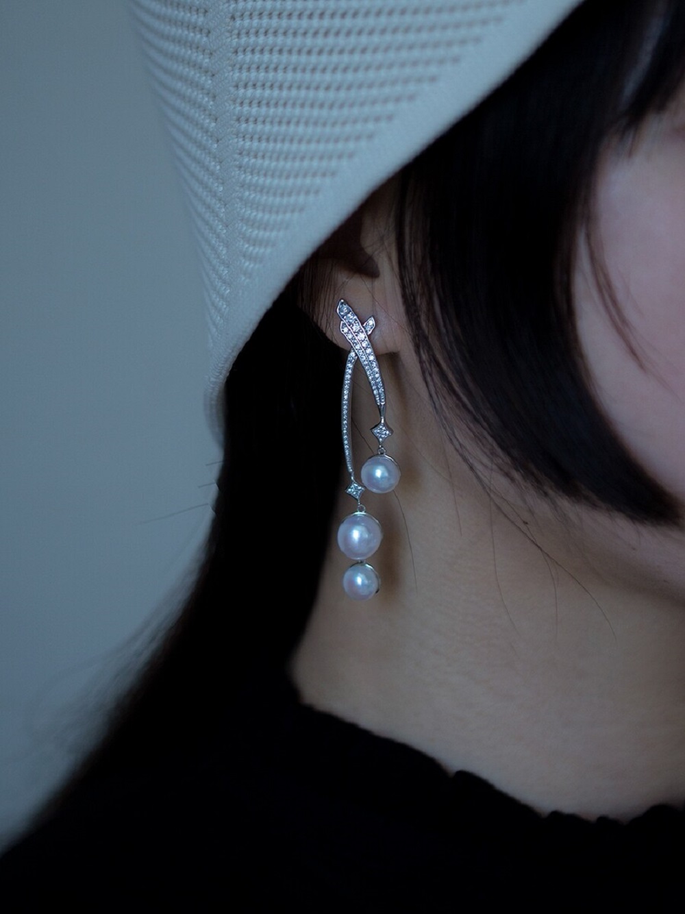 Gorgeous AAA7-8-9mm natural pe - огляд і ціна Akoya Pearl Stud Earrings Sterling Silver