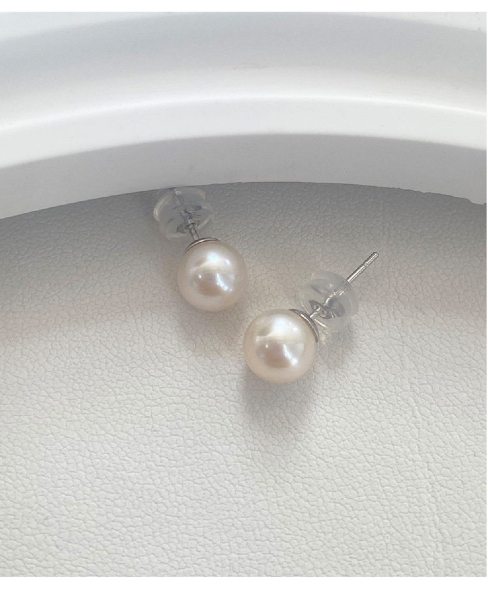 New/New Earrings AAAA6-7mm Nat - огляд і ціна Akoya Pearl Stud Earrings Sterling Silver