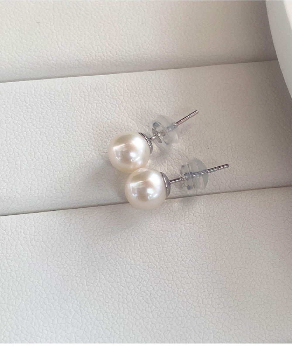 New/New Earrings AAAA6-7mm Nat - огляд і ціна Akoya Pearl Stud Earrings Sterling Silver