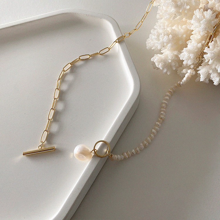 100% Natural Baroque Freshwate - огляд і ціна Baroque Pearl Pendant Necklace Gold