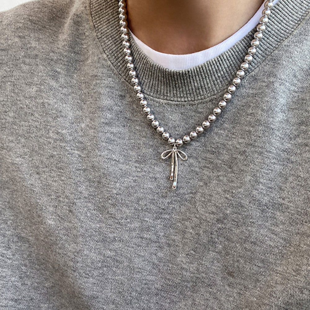 Gray Imitation Pearl Bowknot P - огляд і ціна Silver Bead Clasps For Pearl Necklace