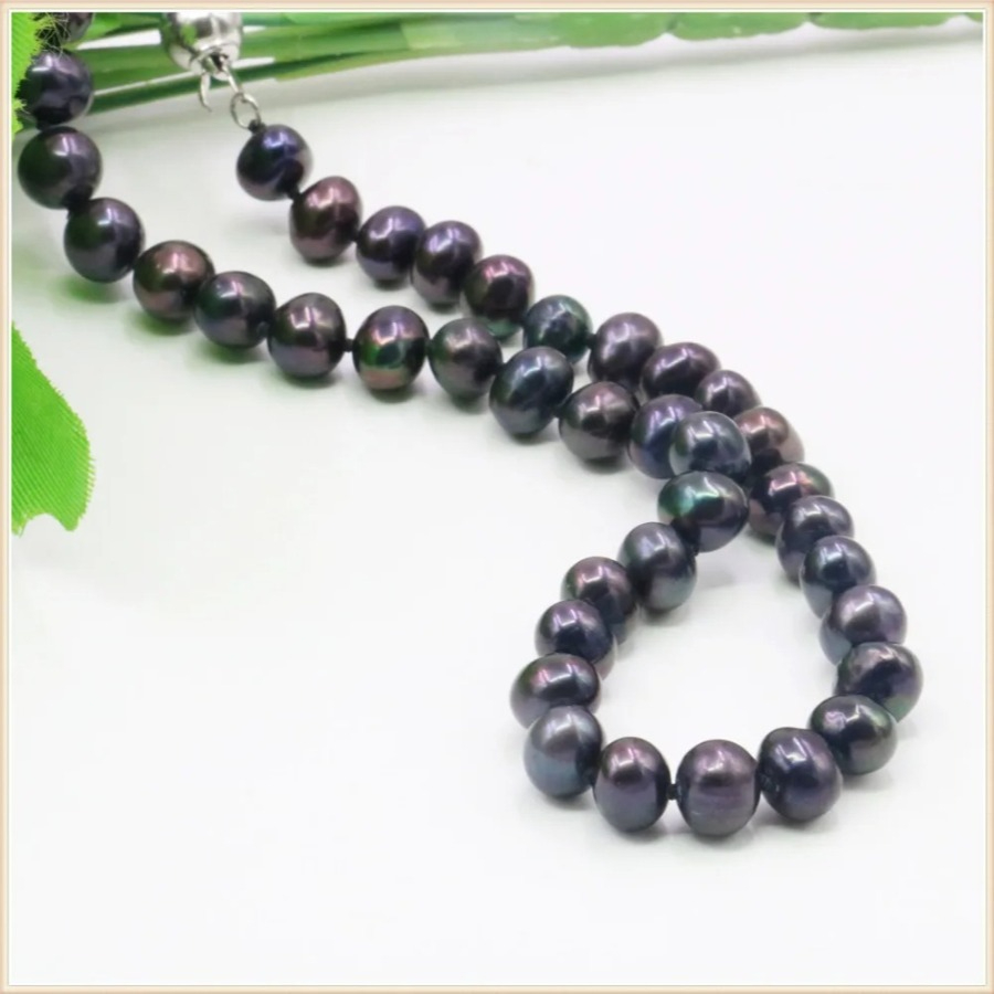 7-8mm Black Natural Fresh Wate - огляд і ціна Silver Bead Clasps For Pearl Necklace