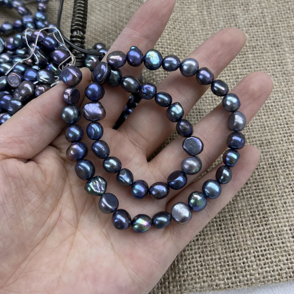 8-9mm Black Two Side Polished  - огляд і ціна Freshwater Cultured Pearl Necklace 8-9Mm