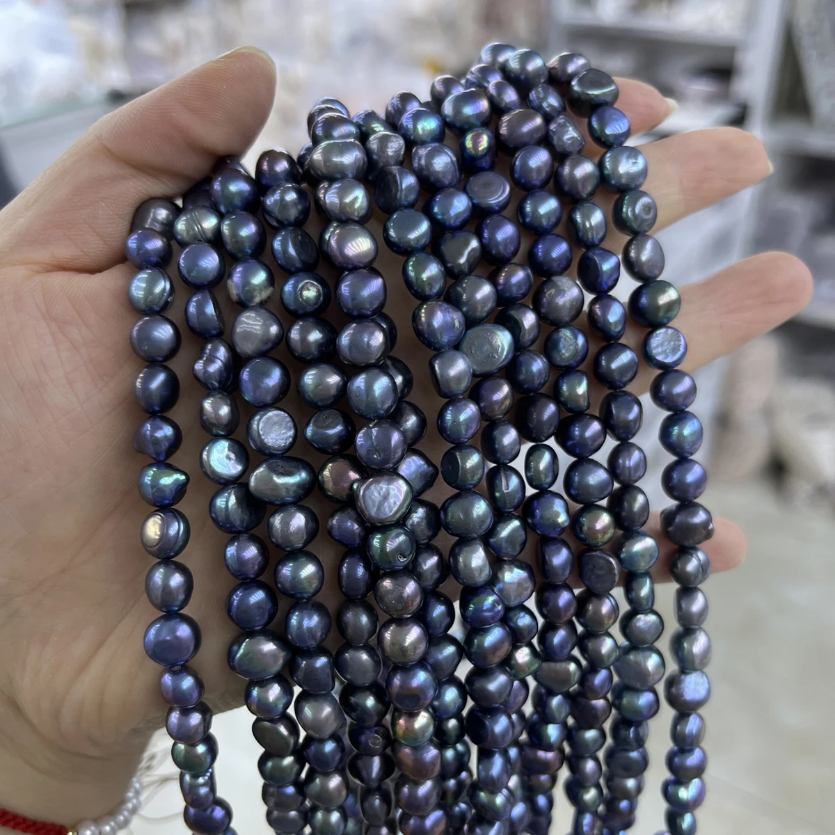 8-9mm Black Two Side Polished  - огляд і ціна Freshwater Cultured Pearl Necklace 8-9Mm