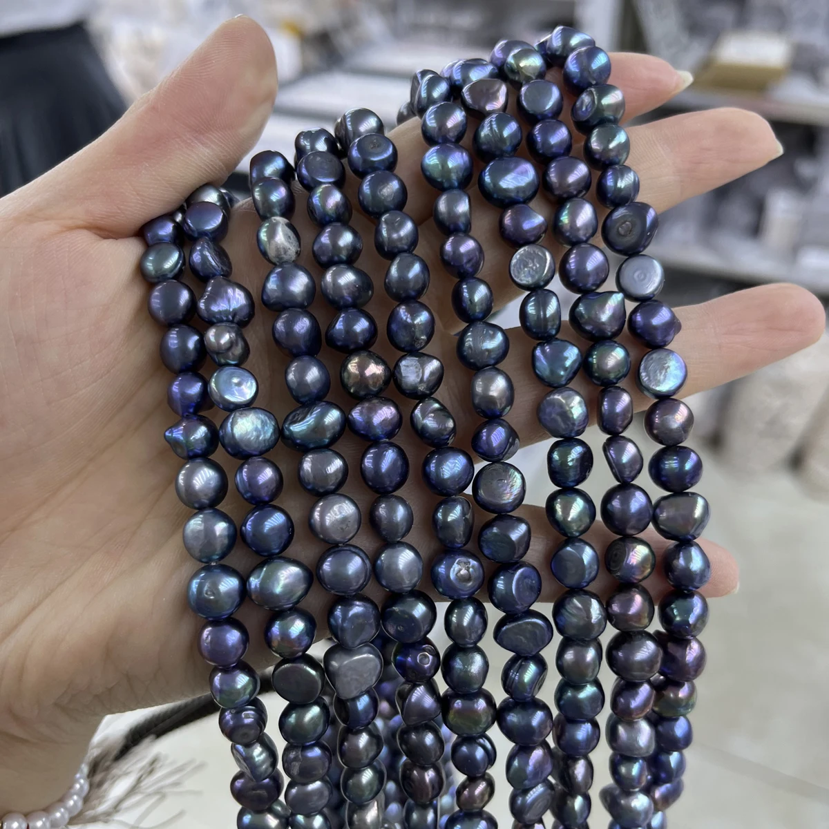 8-9mm Black Two Side Polished  - огляд і ціна Freshwater Cultured Pearl Necklace 8-9Mm