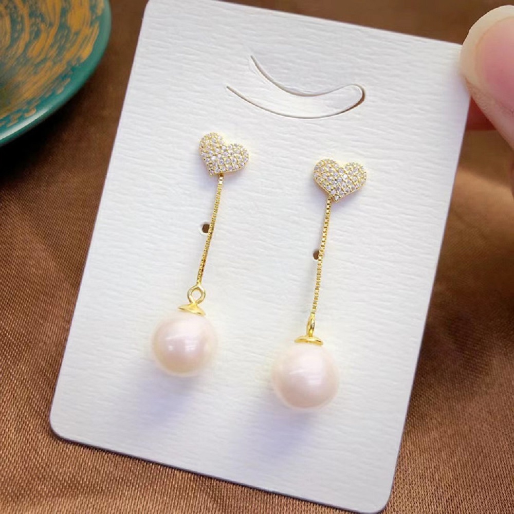 Split two-piece AAAA8-9mm fash - огляд і ціна Akoya Pearl Stud Earrings Sterling Silver