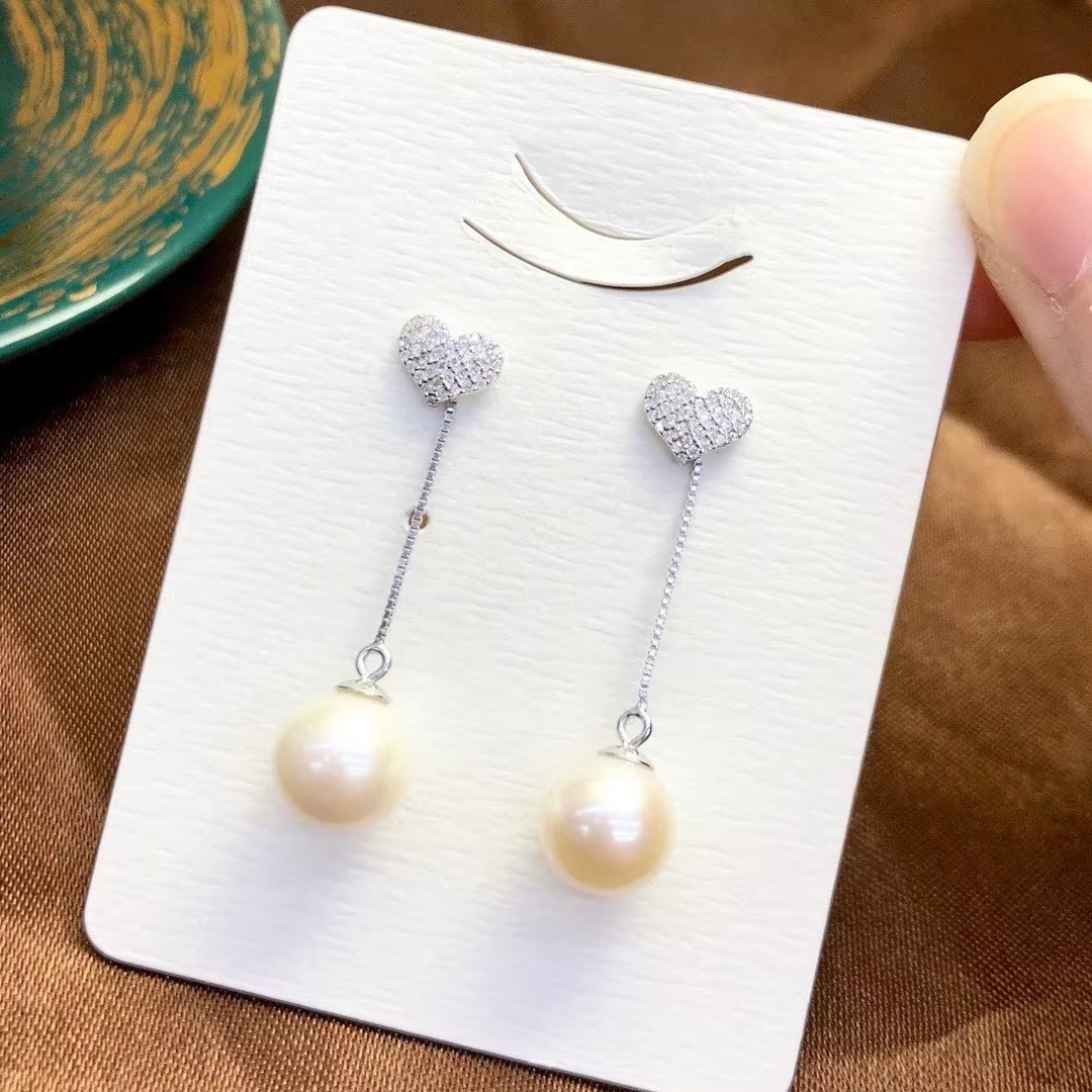 Split two-piece AAAA8-9mm fash - огляд і ціна Akoya Pearl Stud Earrings Sterling Silver