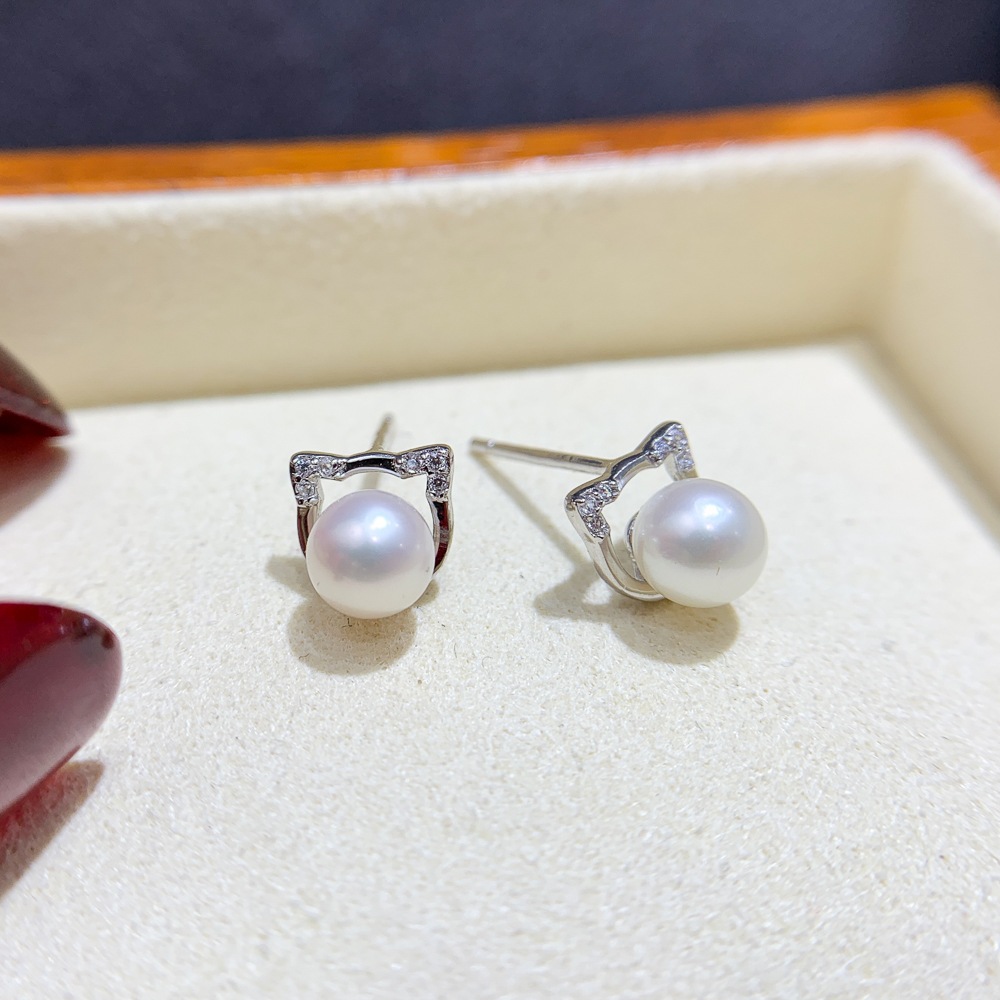 AAAA mini 6-7mm 7-8mm Japan ak - огляд і ціна Akoya Pearl Stud Earrings Sterling Silver