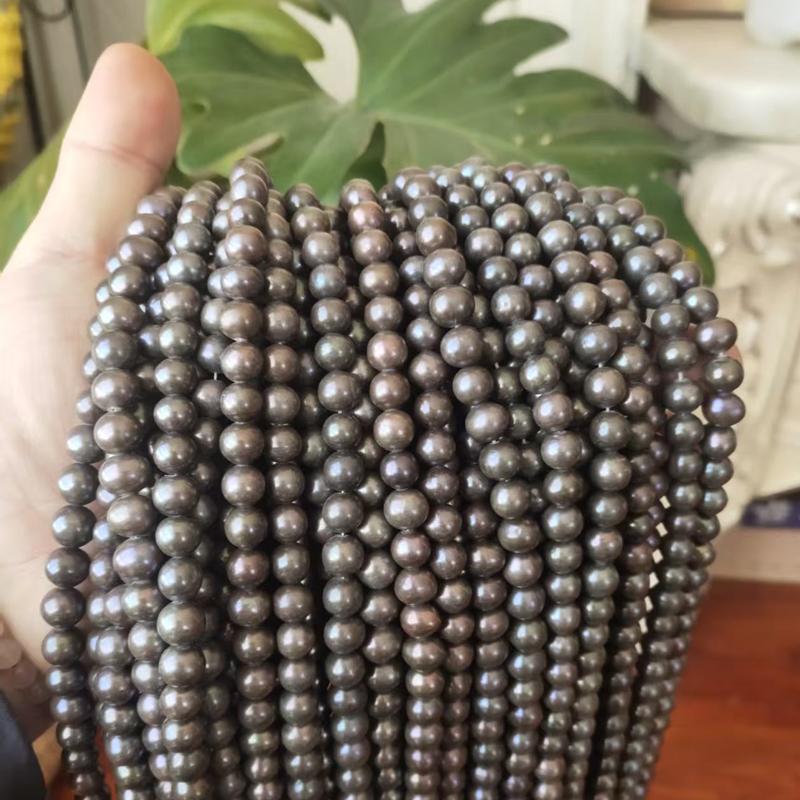 Wholesale 16 inches 7-8mm Blac - огляд і ціна Natural Freshwater Pearl Strand Loose Beads
