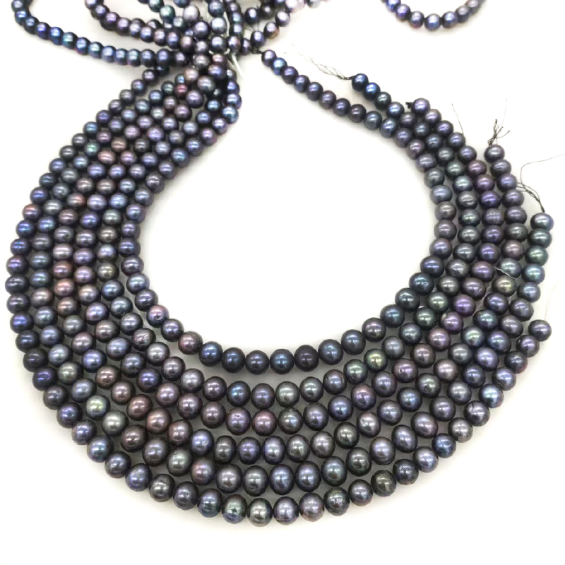 Wholesale 16 inches 7-8mm Blac - огляд і ціна Natural Freshwater Pearl Strand Loose Beads