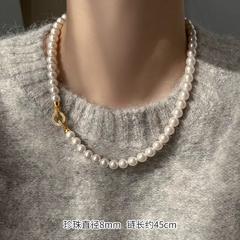 Silver & White Pearl Choker &  - огляд і ціна Silver Bead Clasps For Pearl Necklace
