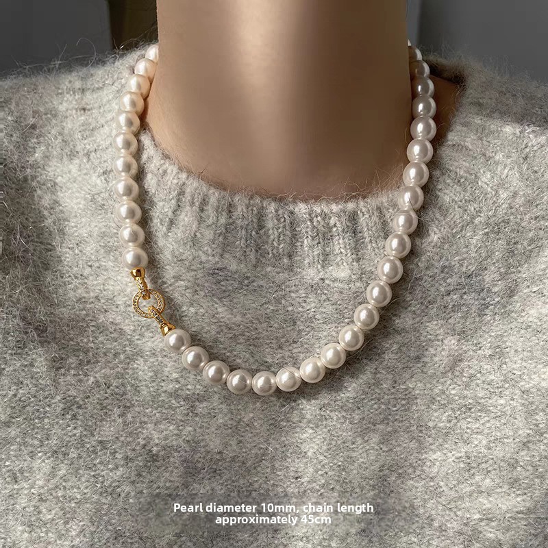 Silver & White Pearl Choker &  - огляд і ціна Silver Bead Clasps For Pearl Necklace