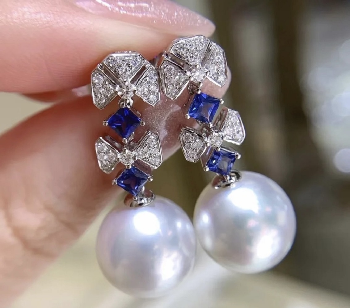 Charming Japanese Pearl AAAA9- - огляд і ціна Akoya Pearl Stud Earrings Sterling Silver
