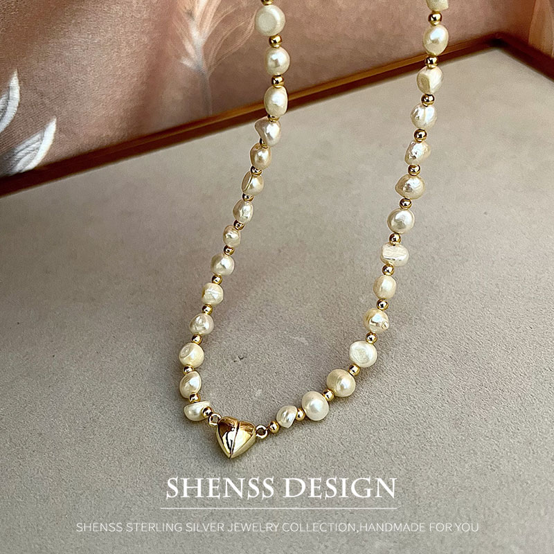 Natural Baroque 5-6mm Freshwat - огляд і ціна Baroque Pearl Pendant Necklace Gold