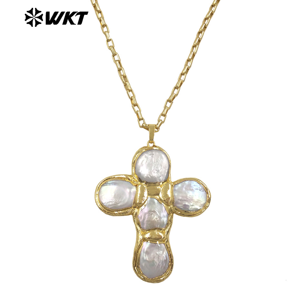 WT-JN349 Newest Design Natural - огляд і ціна Baroque Pearl Pendant Necklace Gold