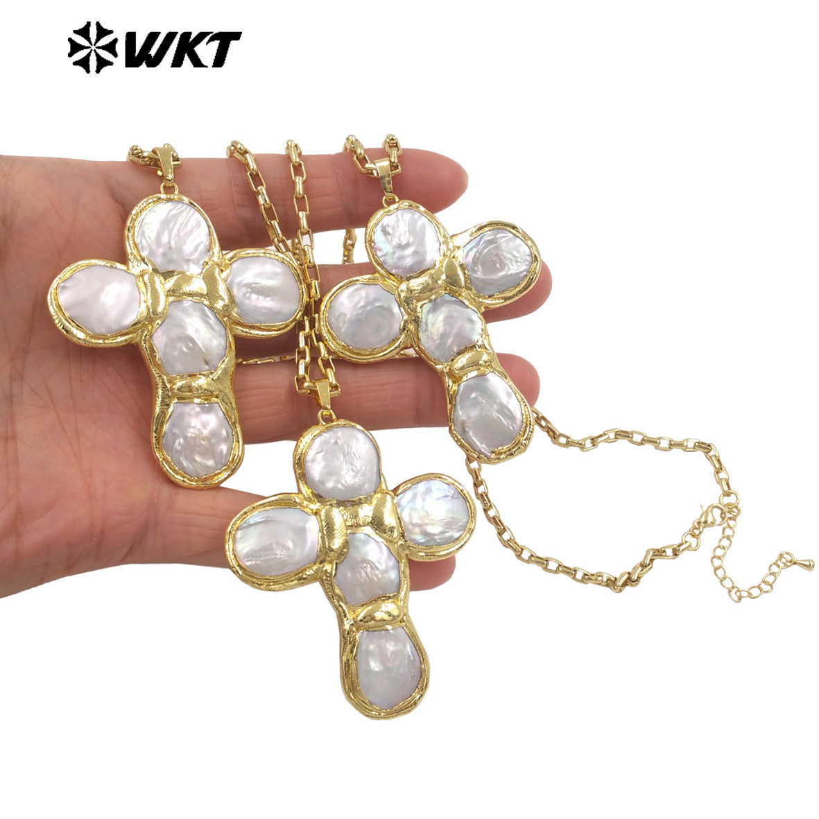 WT-JN349 Newest Design Natural - огляд і ціна Baroque Pearl Pendant Necklace Gold