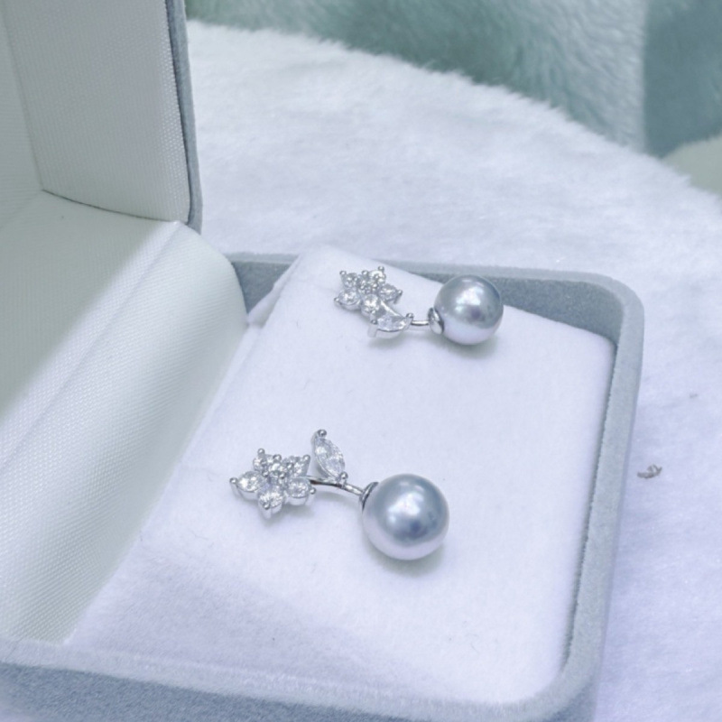 8‑9mm Natural Seawater Akoya S - огляд і ціна Akoya Pearl Stud Earrings Sterling Silver