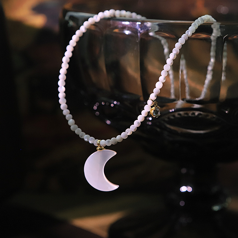 Moon Shell Zircon Necklace Han - огляд і ціна Mother Of Pearl Shell Pendant Necklace