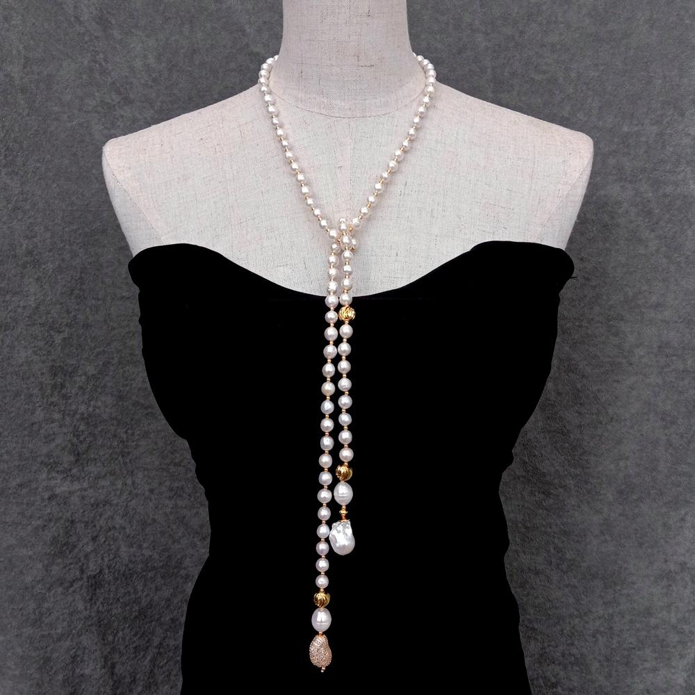 YYGEM 8-9mm Near Round Freshwa - огляд і ціна Freshwater Cultured Pearl Necklace 8-9Mm