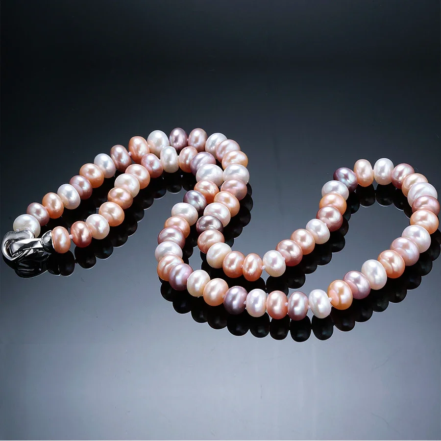 YWYC 7-10mm Bread Bead Freshwa - огляд і ціна Silver Bead Clasps For Pearl Necklace