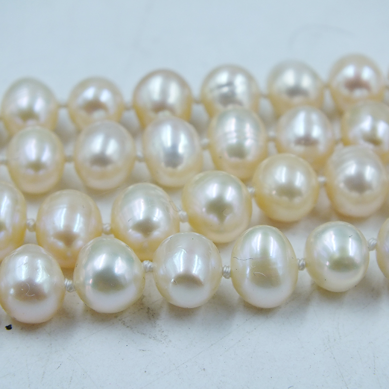 2-row 8-9MM natural pink cultu - огляд і ціна Freshwater Cultured Pearl Necklace 8-9Mm
