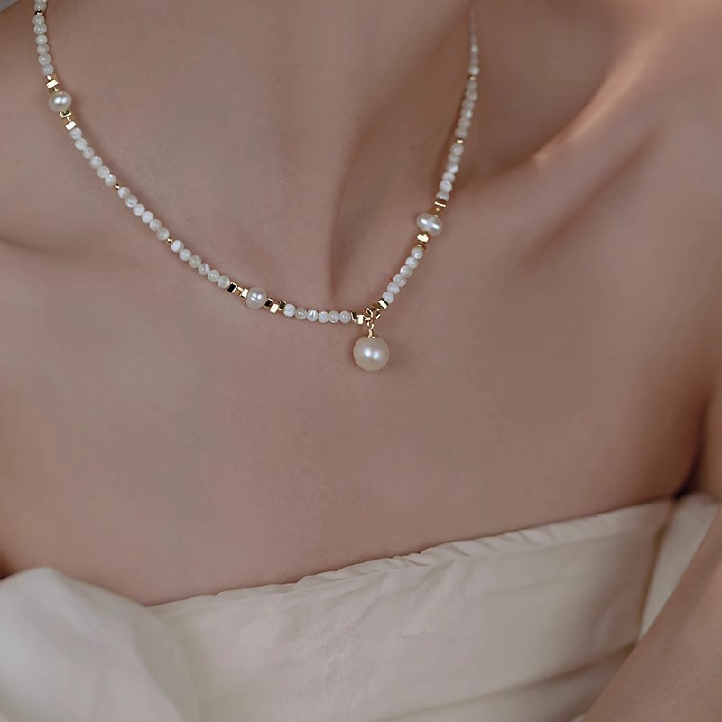 New Style Trendy Natural Fresh - огляд і ціна Baroque Pearl Pendant Necklace Gold