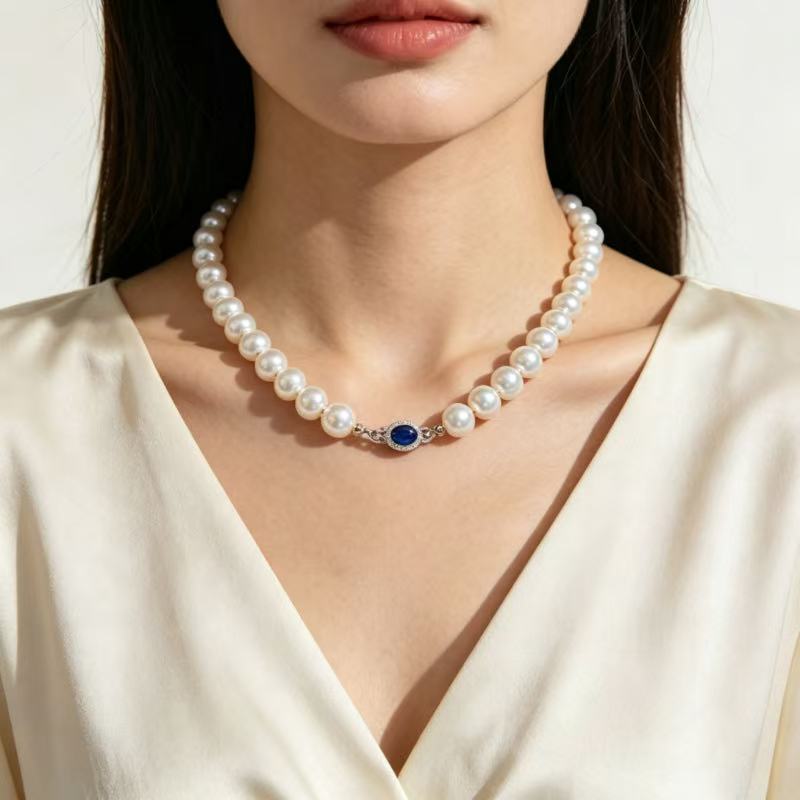 Women Freshwater Cultured Pear - огляд і ціна Silver Bead Clasps For Pearl Necklace