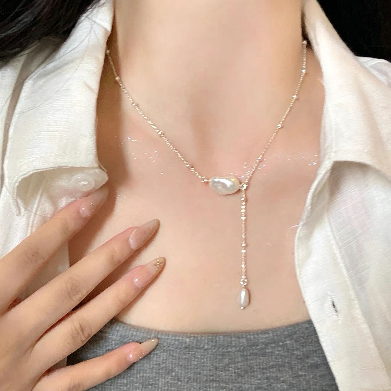Elegant Silver Color Beaded Pe - огляд і ціна Silver Bead Clasps For Pearl Necklace