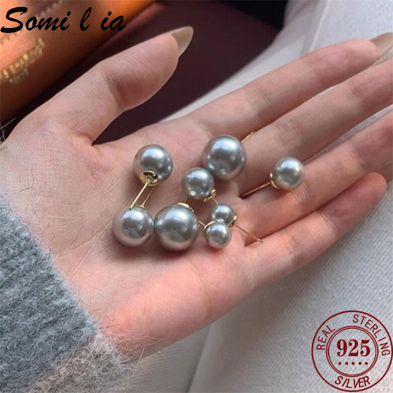 SOMILIA 925 Sterling Silver Fr - огляд і ціна Akoya Pearl Stud Earrings Sterling Silver
