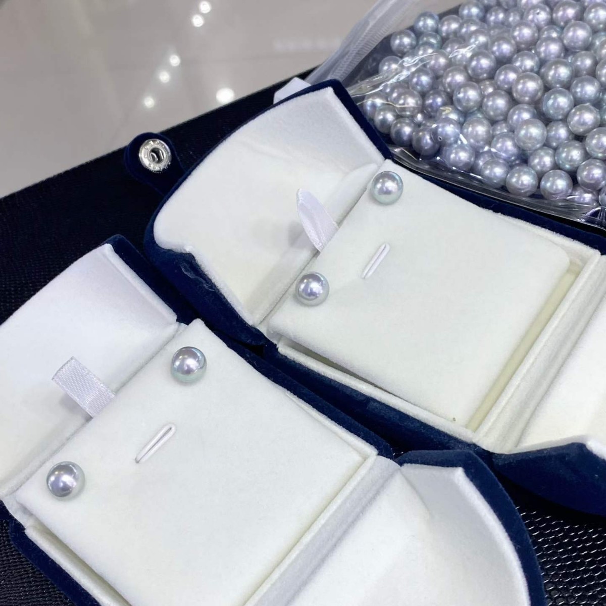 8-9mm Silver Grey Akoya Seawat - огляд і ціна Akoya Pearl Stud Earrings Sterling Silver