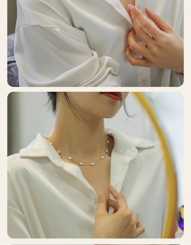 Fine Jewelry Real 18K Gold Nec - огляд і ціна Baroque Pearl Pendant Necklace Gold