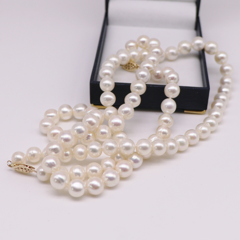 HOOZZ.P 8-9mm White Natural Fr - огляд і ціна Freshwater Cultured Pearl Necklace 8-9Mm