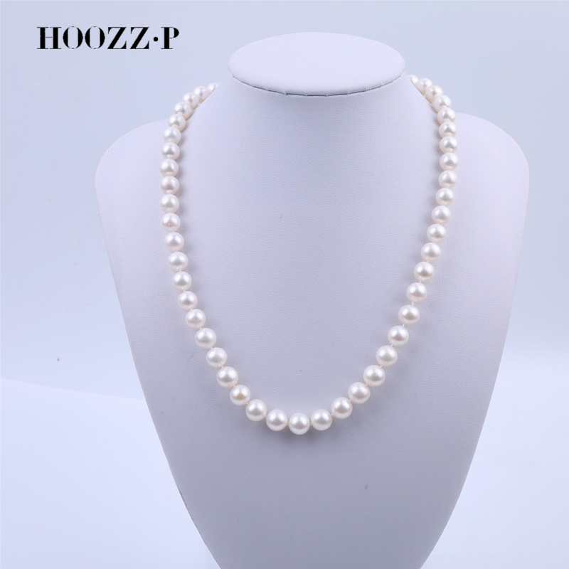 HOOZZ.P 8-9mm White Natural Fr - огляд і ціна Freshwater Cultured Pearl Necklace 8-9Mm