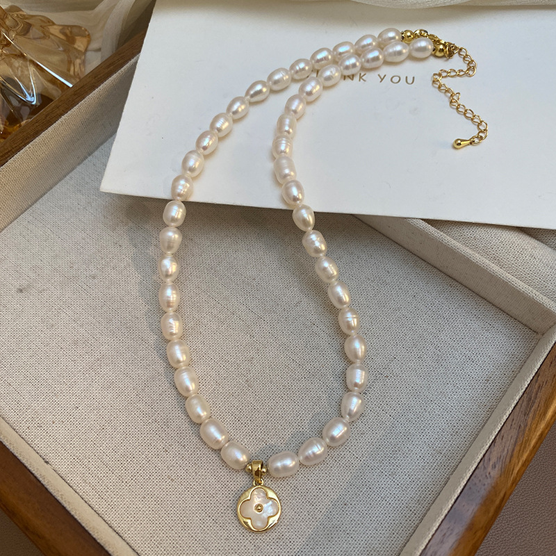 New Arrival Trendy Lucky Flowe - огляд і ціна Baroque Pearl Pendant Necklace Gold