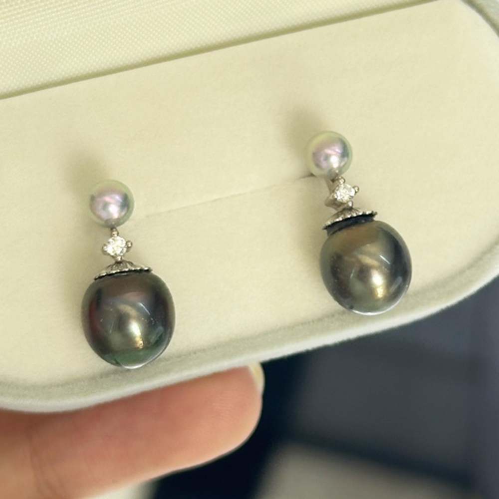 925 Silver Double Seawater Pea - огляд і ціна Akoya Pearl Stud Earrings Sterling Silver